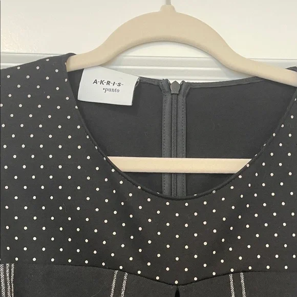 EUC! Akris Punto Contrast Print Black and White Maxi Dress, Size 14 - Picture 4 of 9